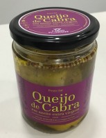 FRASCO DE VIDRO COM 4 QUEIJOS DE CABRA EM AZEITE EXTRA VIRGEM